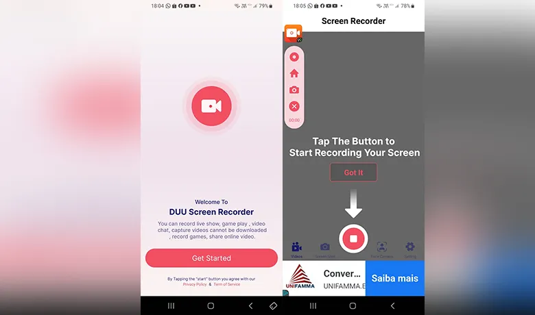 DU Recorder application interface