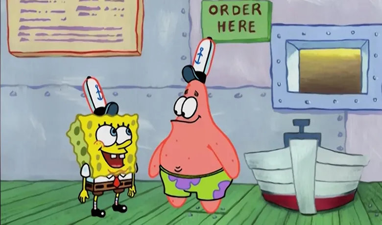 O personagem Bob Esponja Calça Quadrada