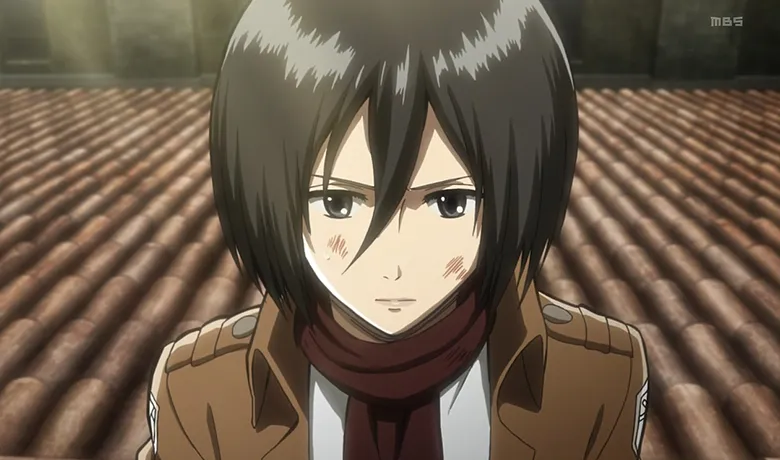 Mikasa Ackerman avec un regard déterminé