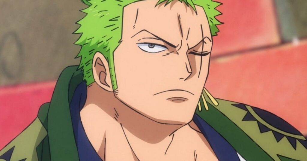 Personaje de Zoro mirando hacia el futuro