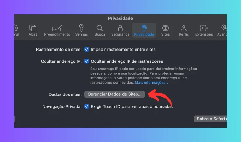 Capture d'écran de la deuxième étape pour vider le cache sur Mac.