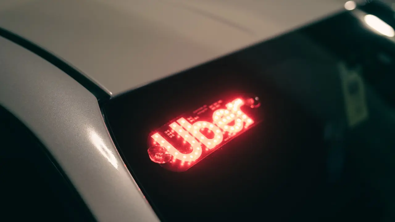 Uber red led light car