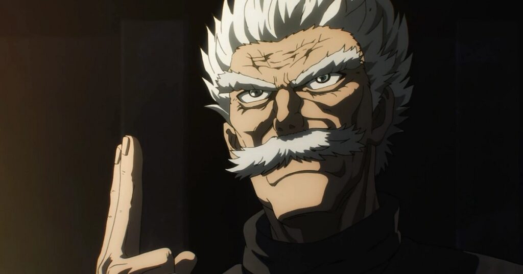 Elderly character with white hair and beard