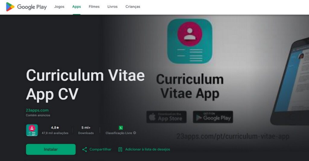 Image showing the home page of the application for creating a good resume