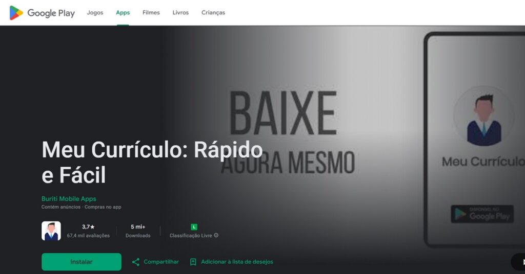 Image showing the home page of the application for creating a good resume