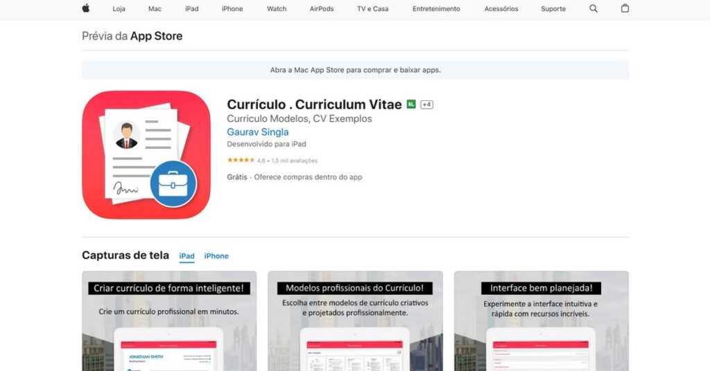 Image showing the home page of the application for creating a good resume