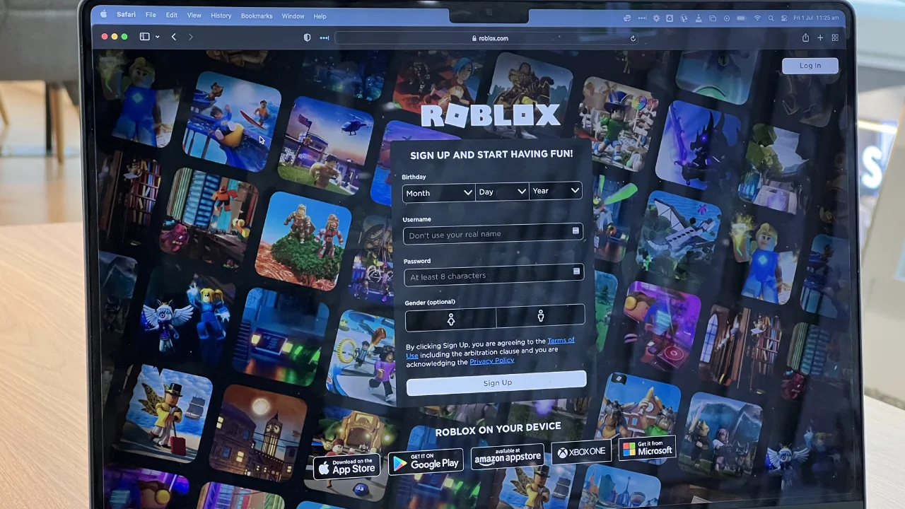 Pantalla de inicio de sesión Roblox