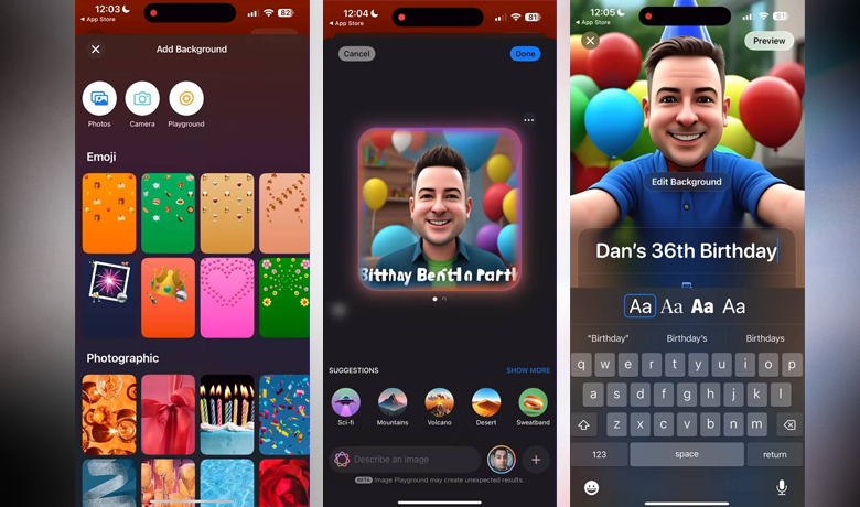 Captura de tela com a interface do app Apple Invites