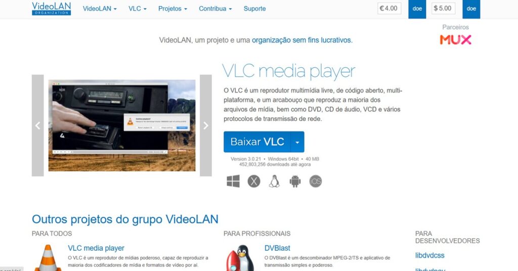 Imagem da página inicial para baixar o aplicativo de música