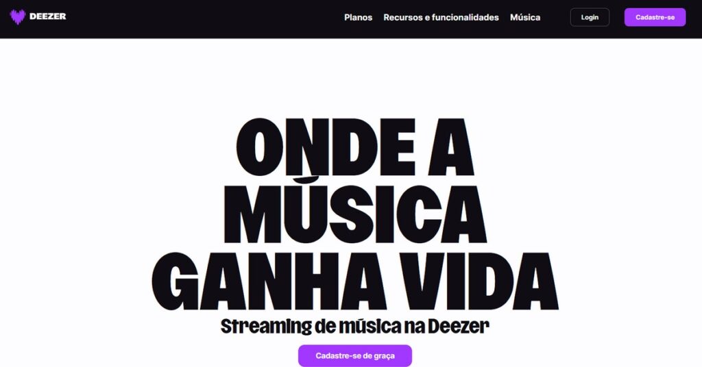 Imagem da página inicial para baixar o aplicativo de música