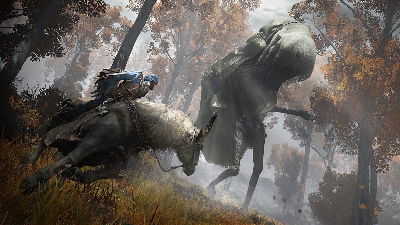Player facing boss in the middle of a forest to illustrate the list of tips for beginners in Elden Ring