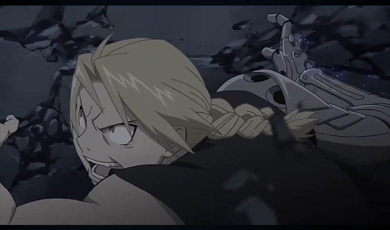 Image shows character, who has a mechanical arm, in attack position