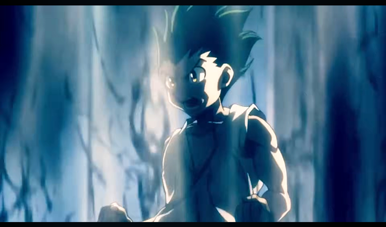 Image shows character joining forces with a dark blue filter applied